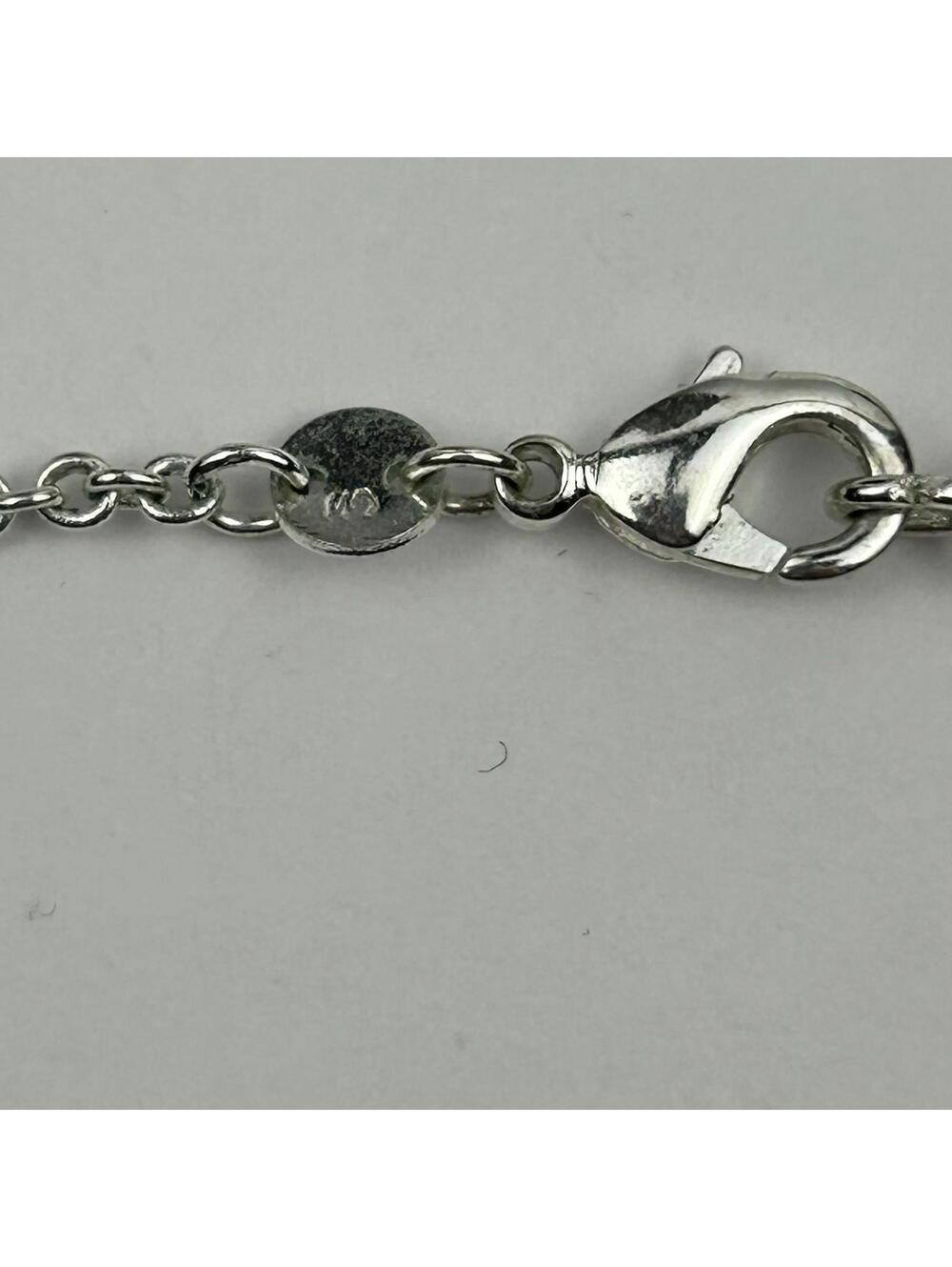 Vintage SD 925 Sterling Silver Mother of Pearl Heart Pendant Necklace White MOP - Picture 11 of 16